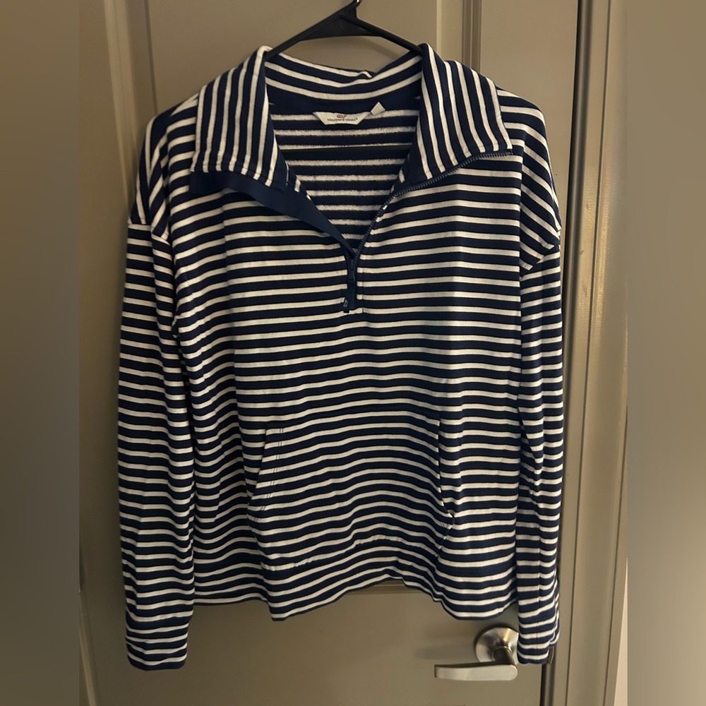 Vineyard Vines Navy and White Striped Top